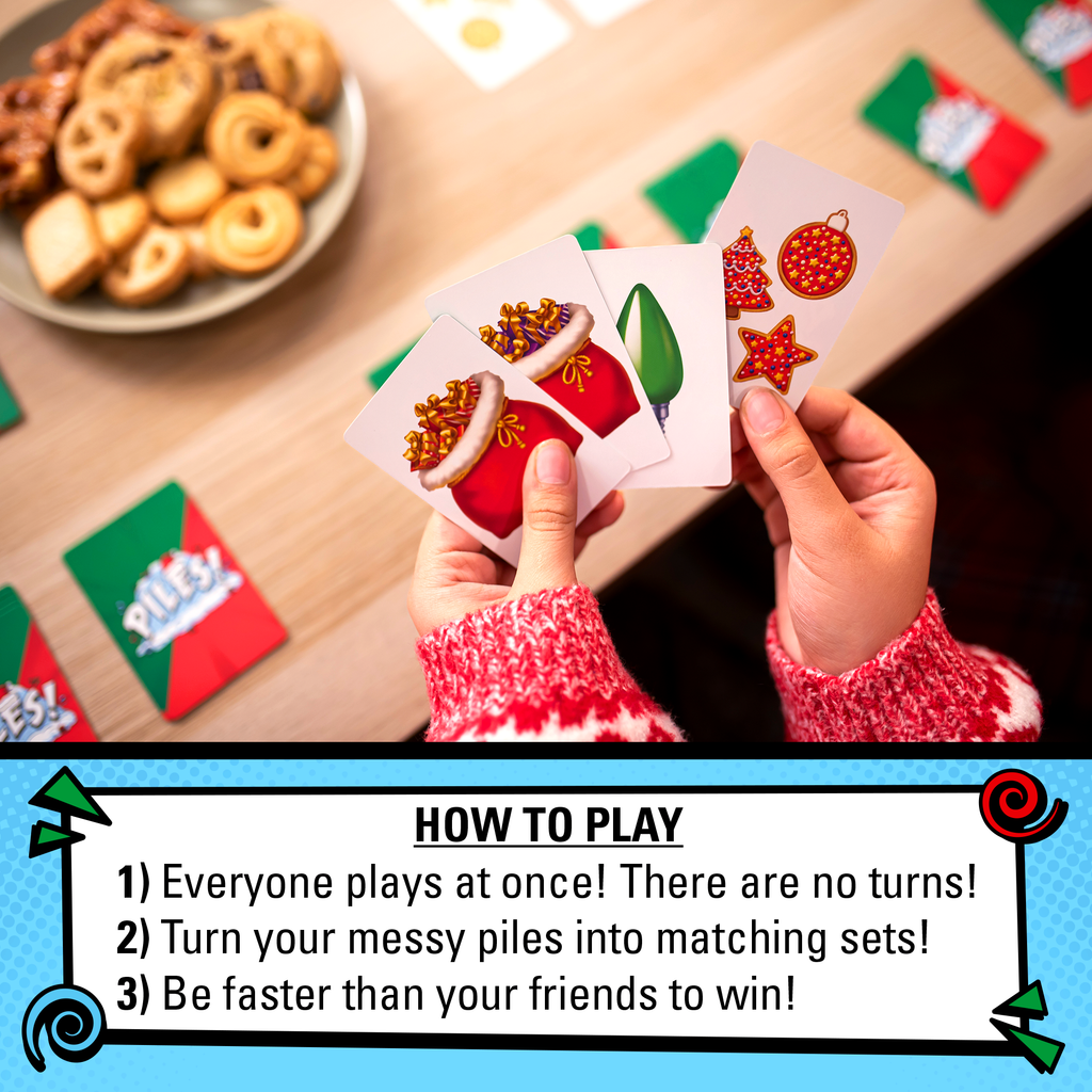 Piles Christmas family card game how to play